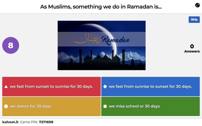 Carol Salva's student's question about Ramadan