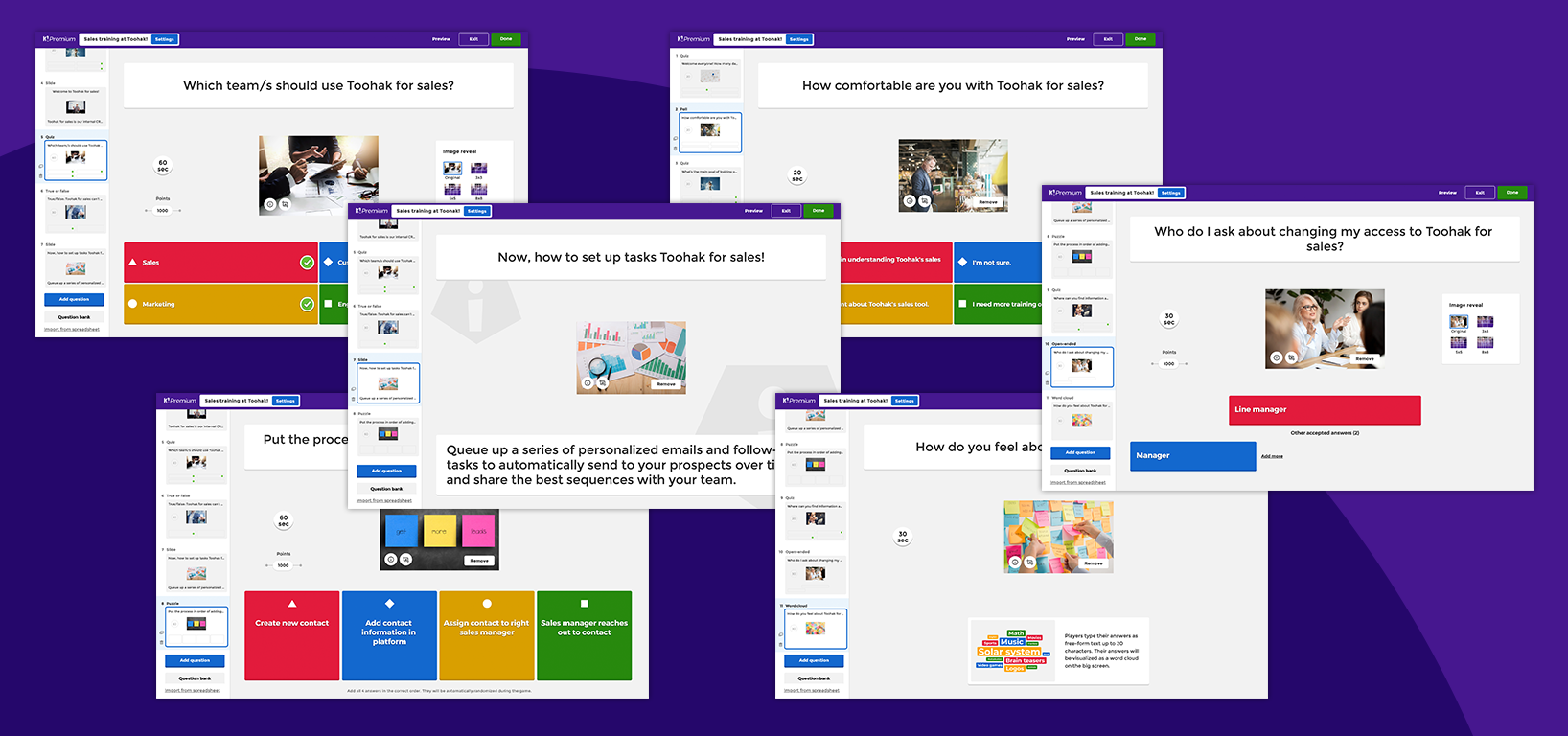 Biz question types collage