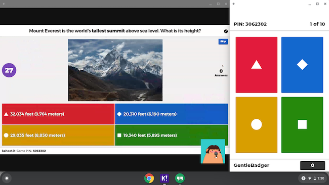 chromebook split screen hangout