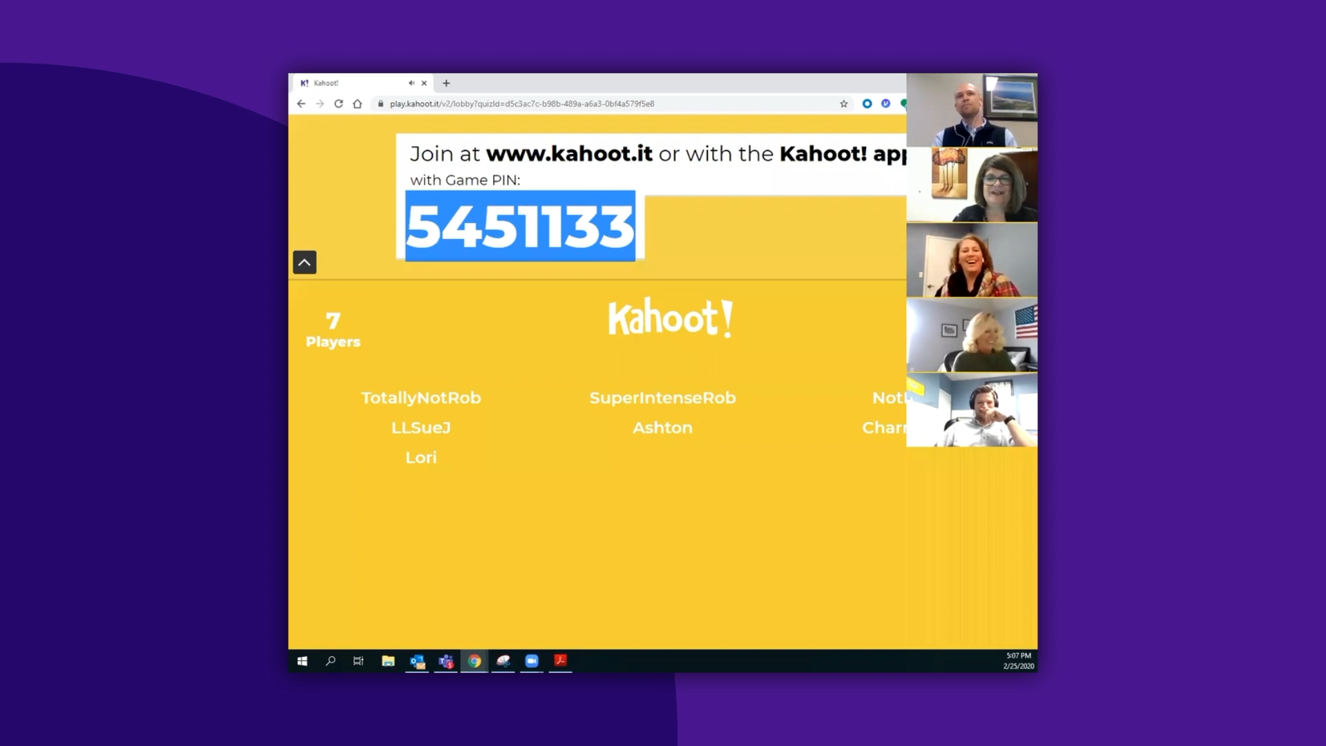 Kahoot pin