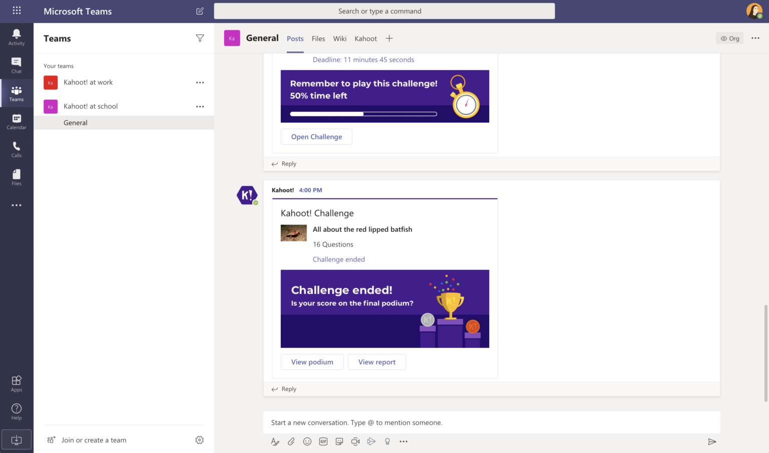 Connect with students Kahoot! integrates with Microsoft Teams