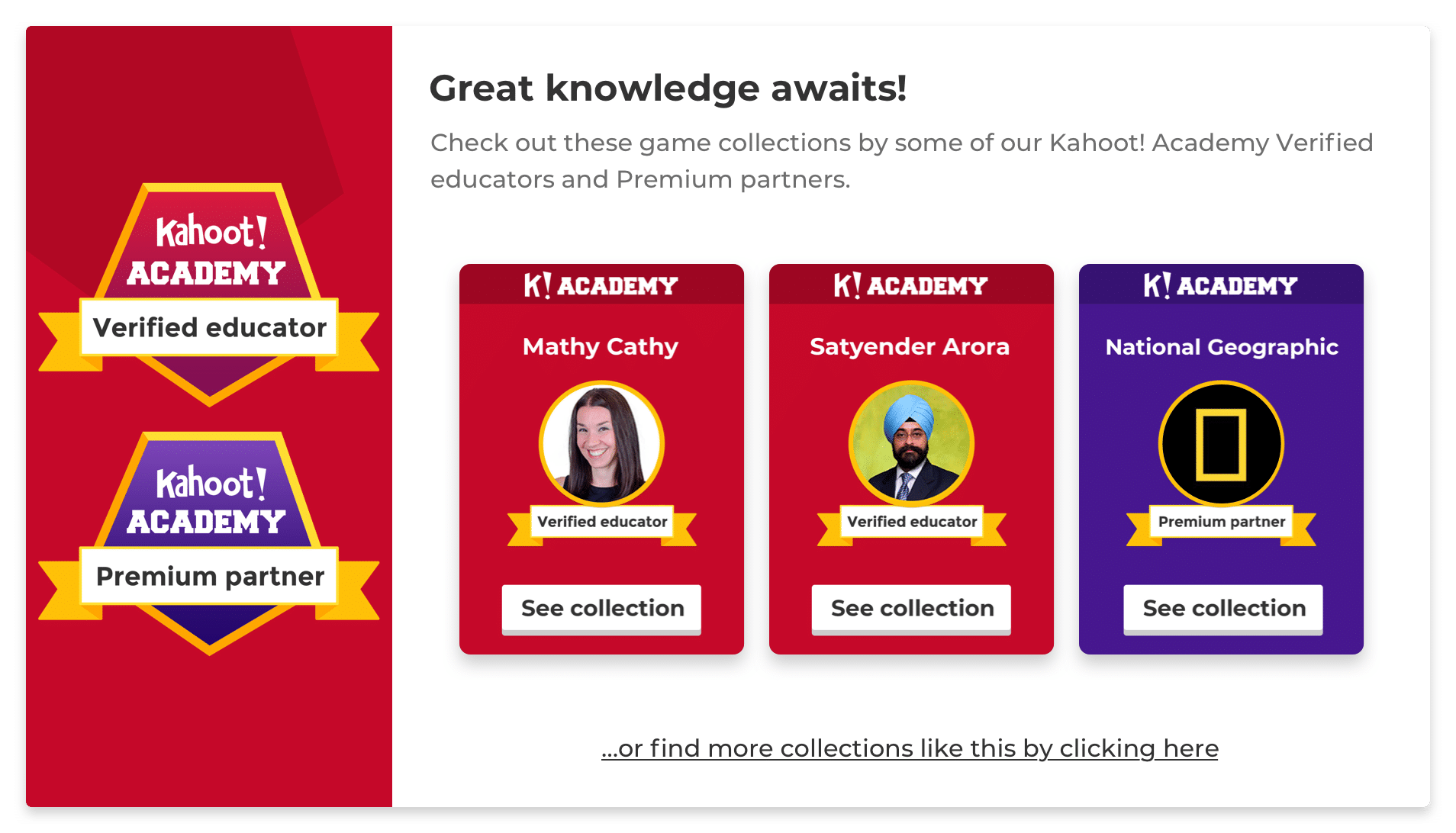 Kahoot academy content