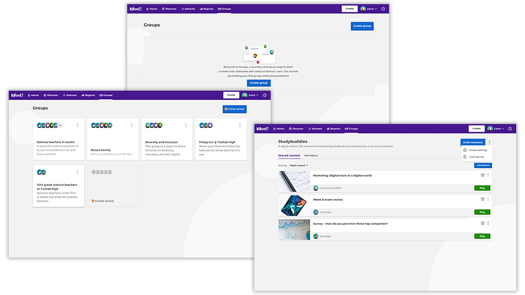 Introducing Groups A Brand New Way To Collaborate And Share Content With Kahoot Kahoot