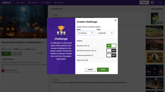 Virtual Halloween party ideas from Kahoot!