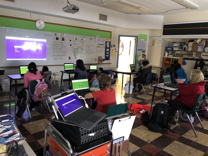 Engaged students participate in the kahoot