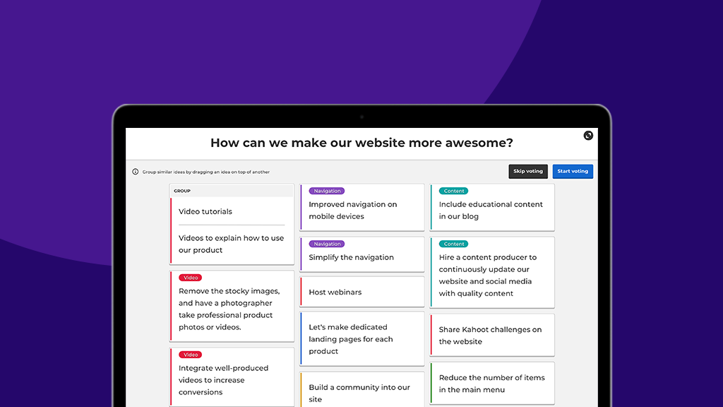 Quickly crowdsource ideas at events with brainstorm Kahoot!