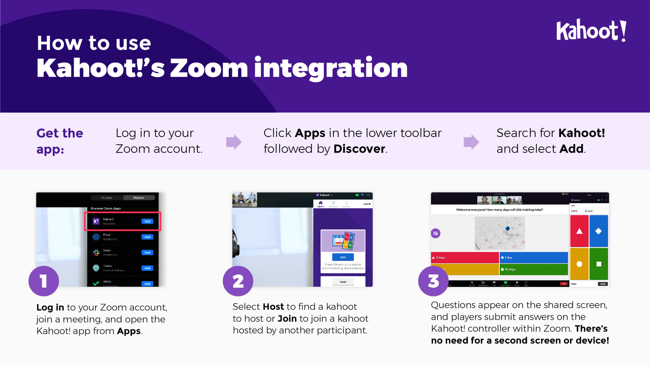 Kahoot! on Zoom | Make video meetings awesome