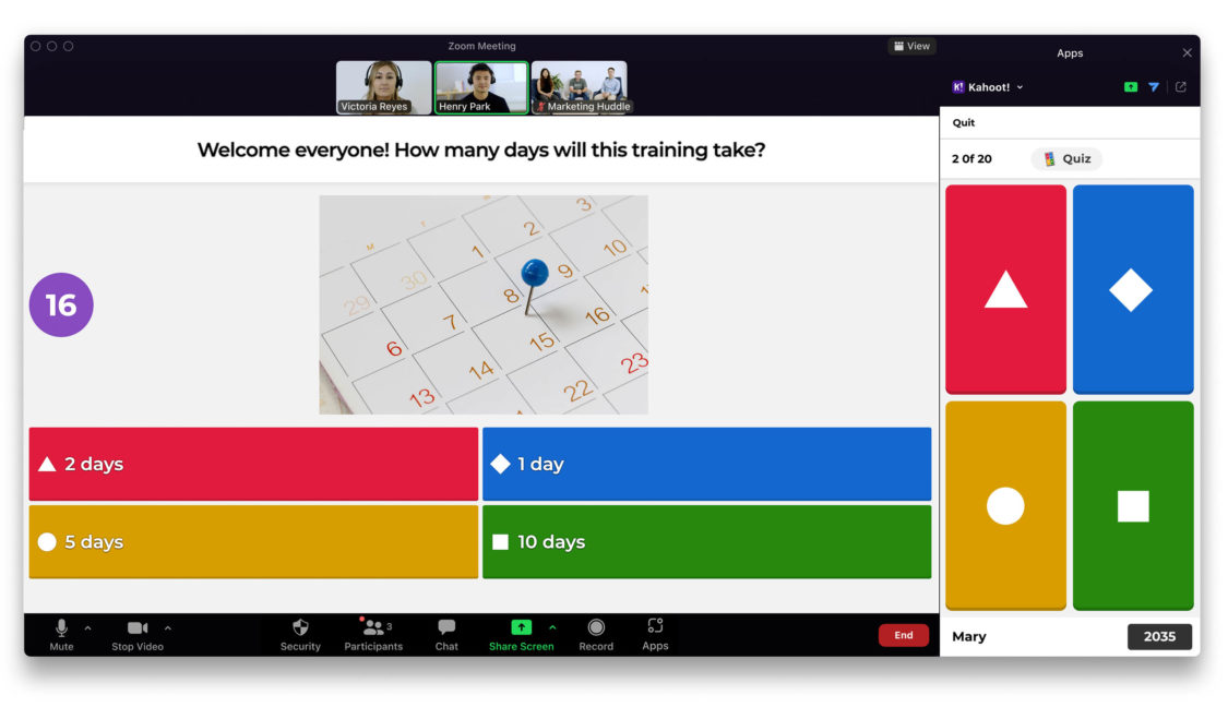hybrid workplace Ace training sessions and onboarding with Kahoot! 360
