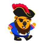 Illustration of a kahoot character dressed as a pirate