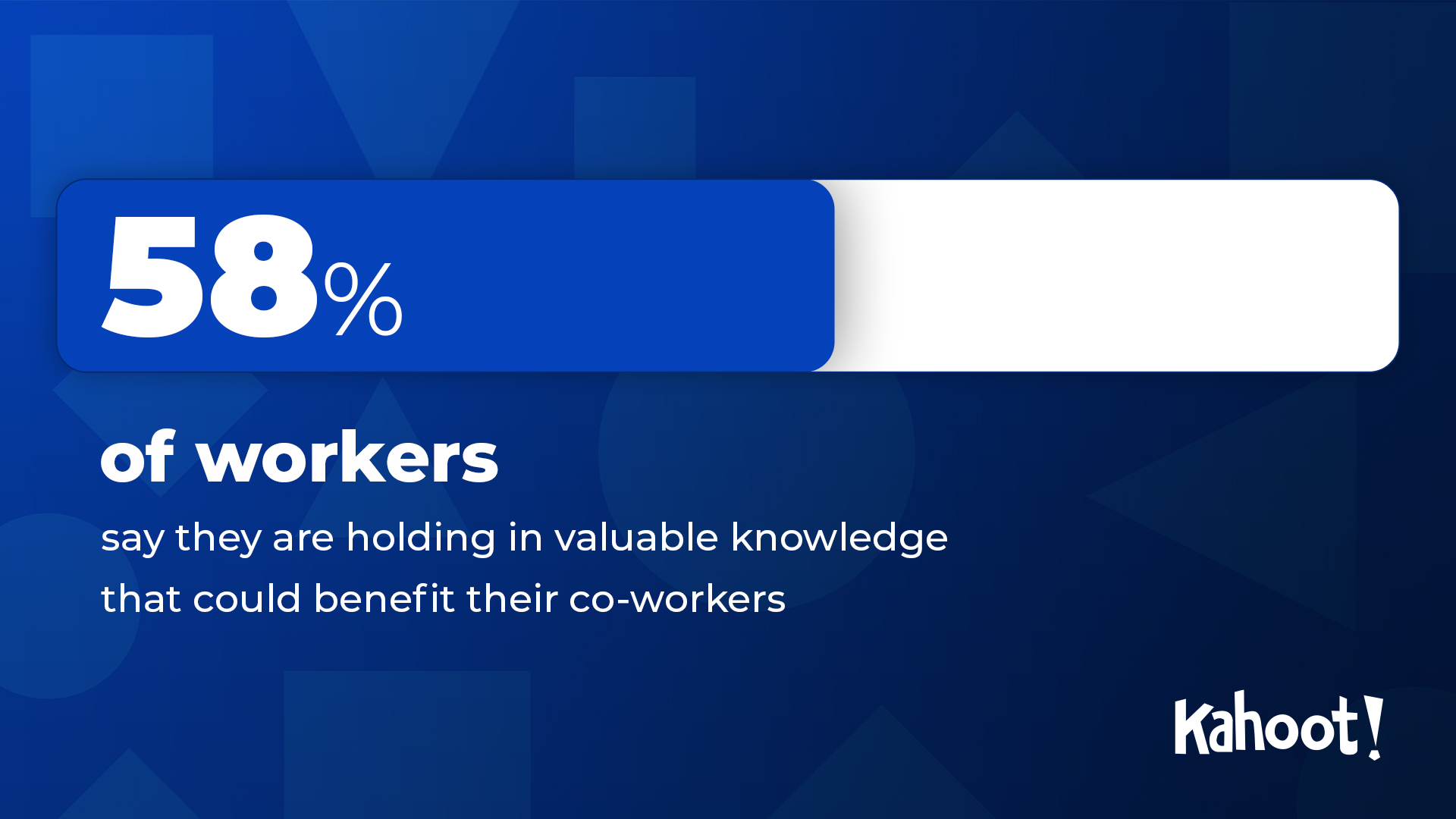 58% of workers say they are holding in valuable knowledge that could benefit their co-workers