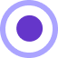 Icon with large purple circle surrounding a smaller purple circle
