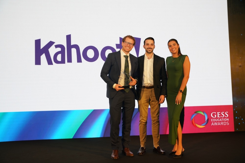 The Kahoot! team accepts an award at the GESS Education Awards
