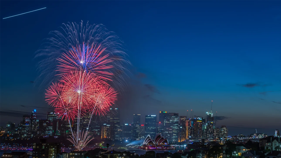 colorful fireworks over Sydney