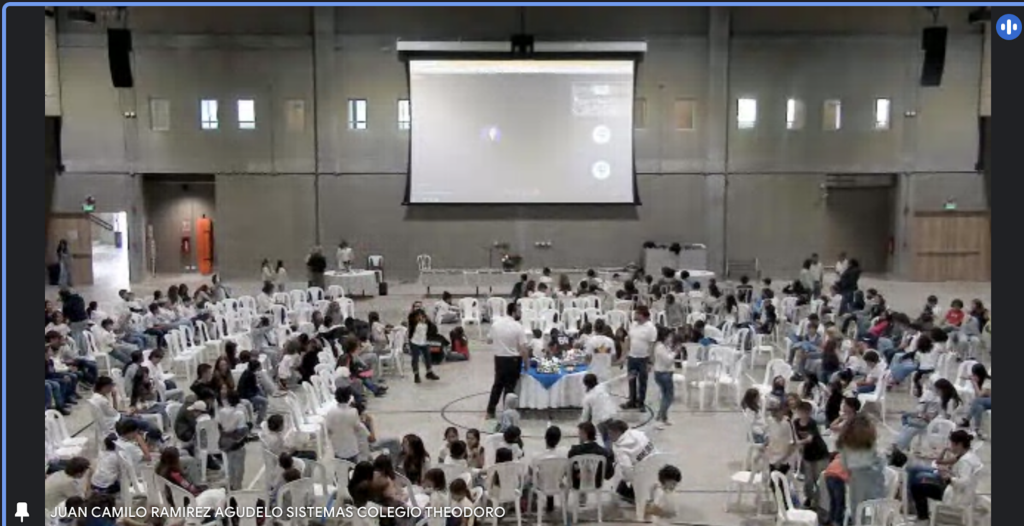 A screenshot from a virtual kahoot event, capturing hundreds of students playing in a school multipurpose room