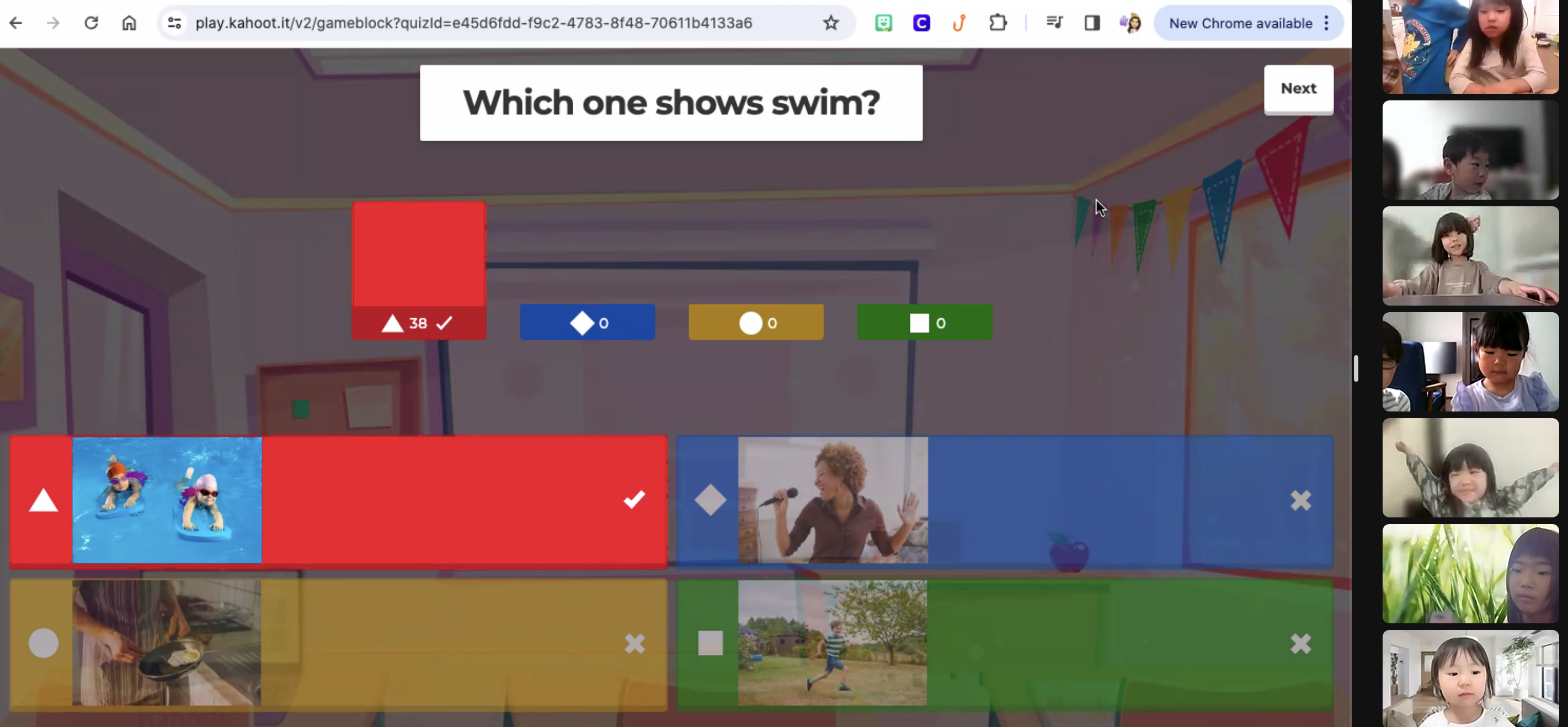  A screenshot of a classroom displaying various images on the screen, showcasing diverse educational content and materials.