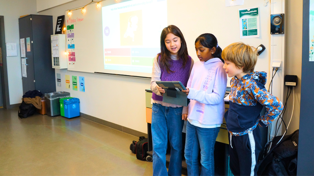 Students playing Kahoot! in a classroom