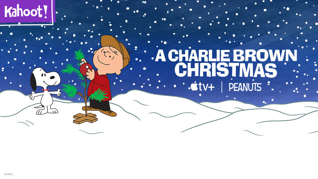 Peanuts Christmas content on Kahoot!