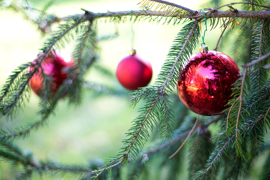 red Christmas ornaments