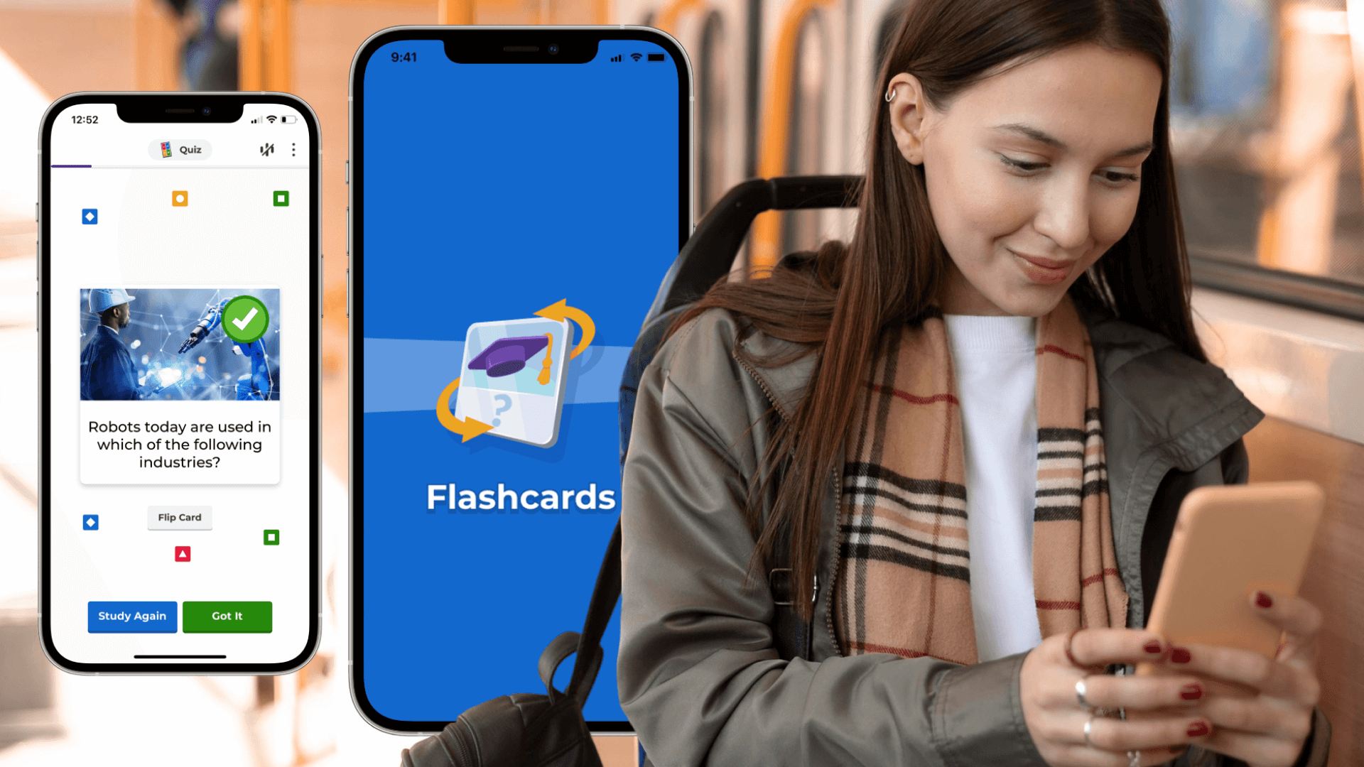 Student plays Kahoot flash card mode