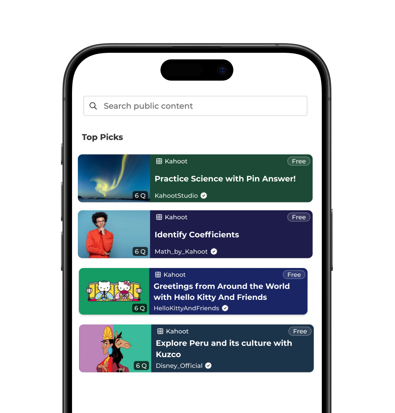 Phone with Kahoot!