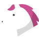 White horse icon with pink mane