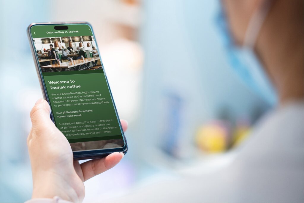 Person conducting training with Kahoot! on their mobile phone