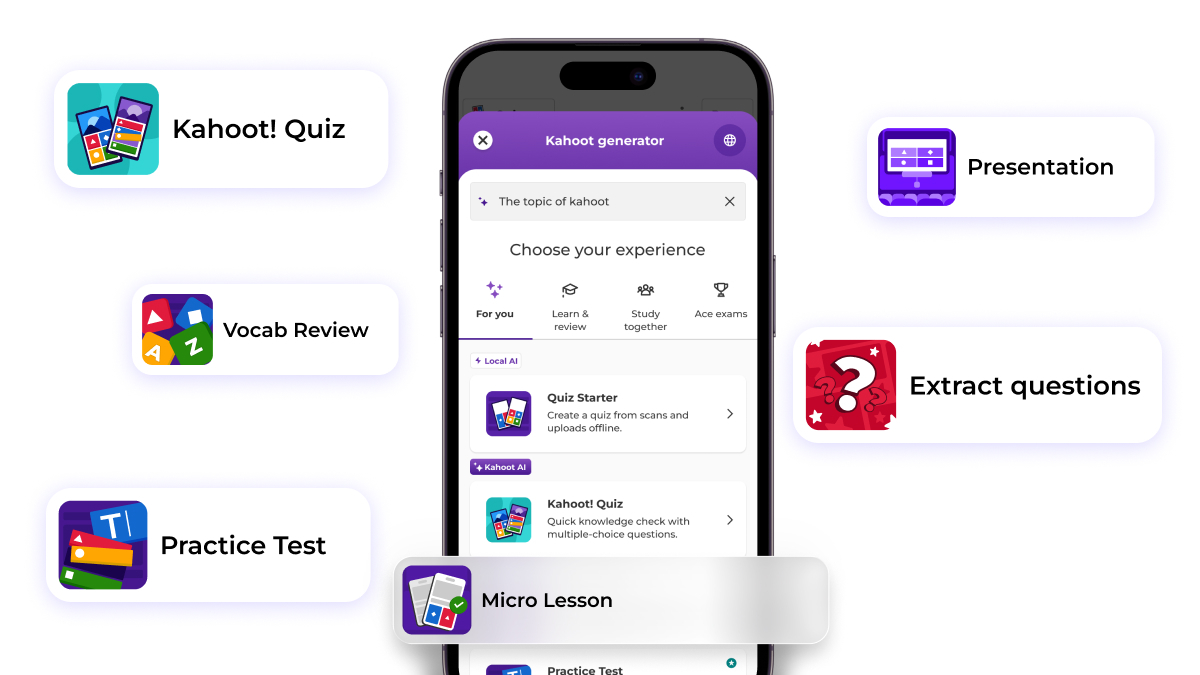 AI-powered study features on Kahoot!
