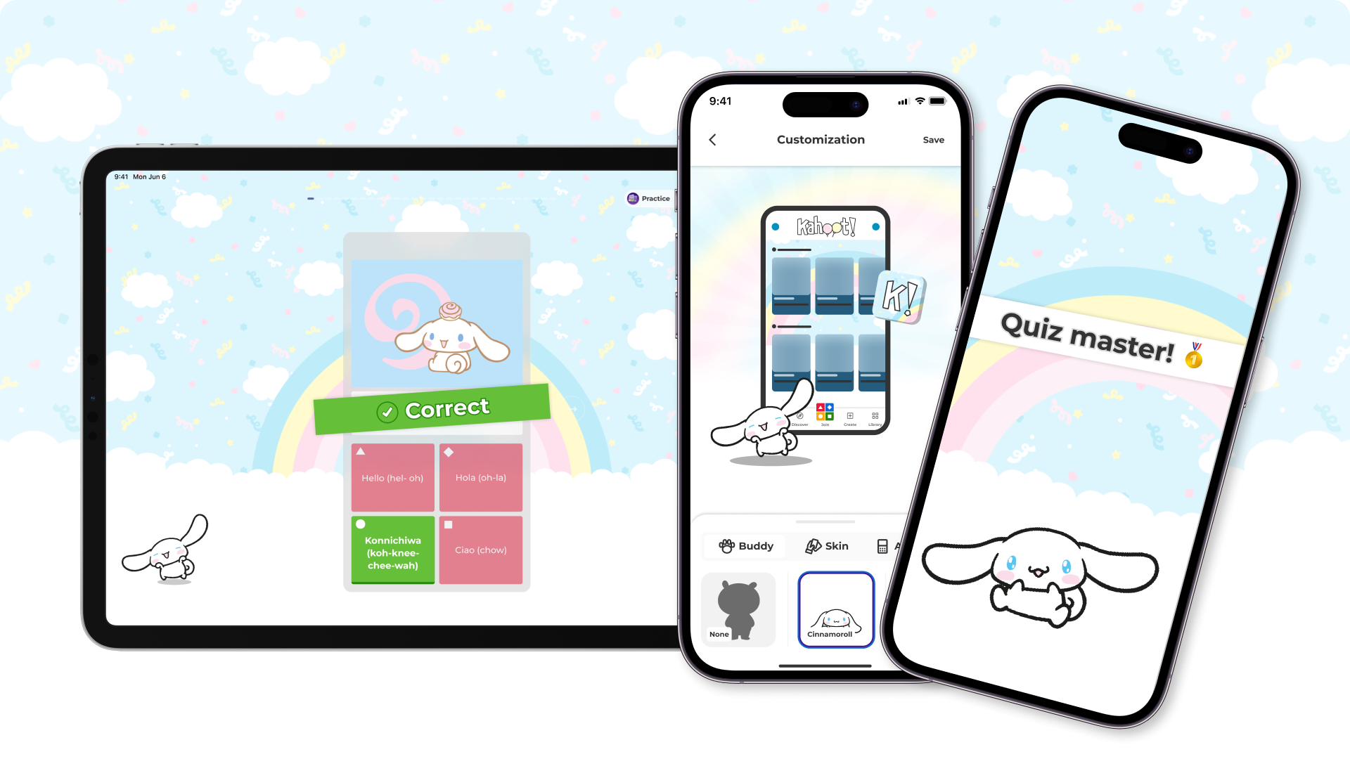 Cinnamoroll study buddy on Kahoot!