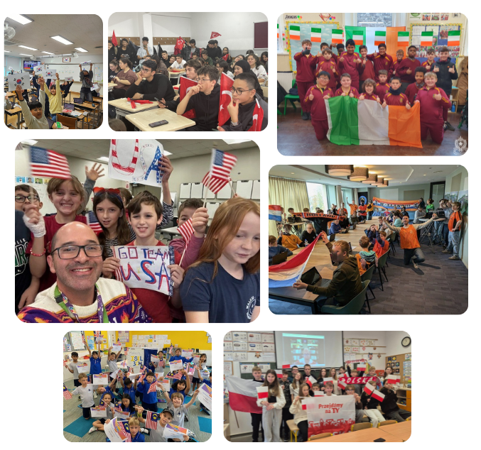 Collage of pictures from the Kahoot! cup classrooms