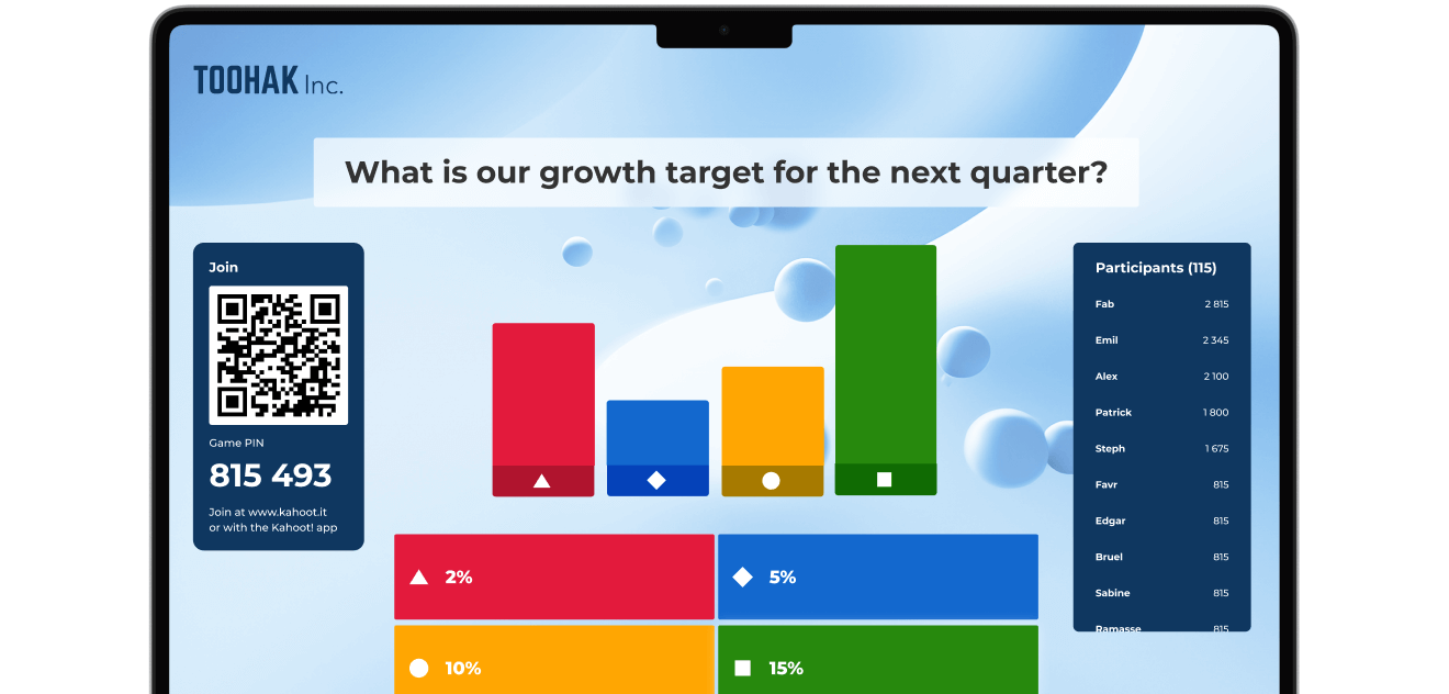 Kahoot answer screen on Macbook