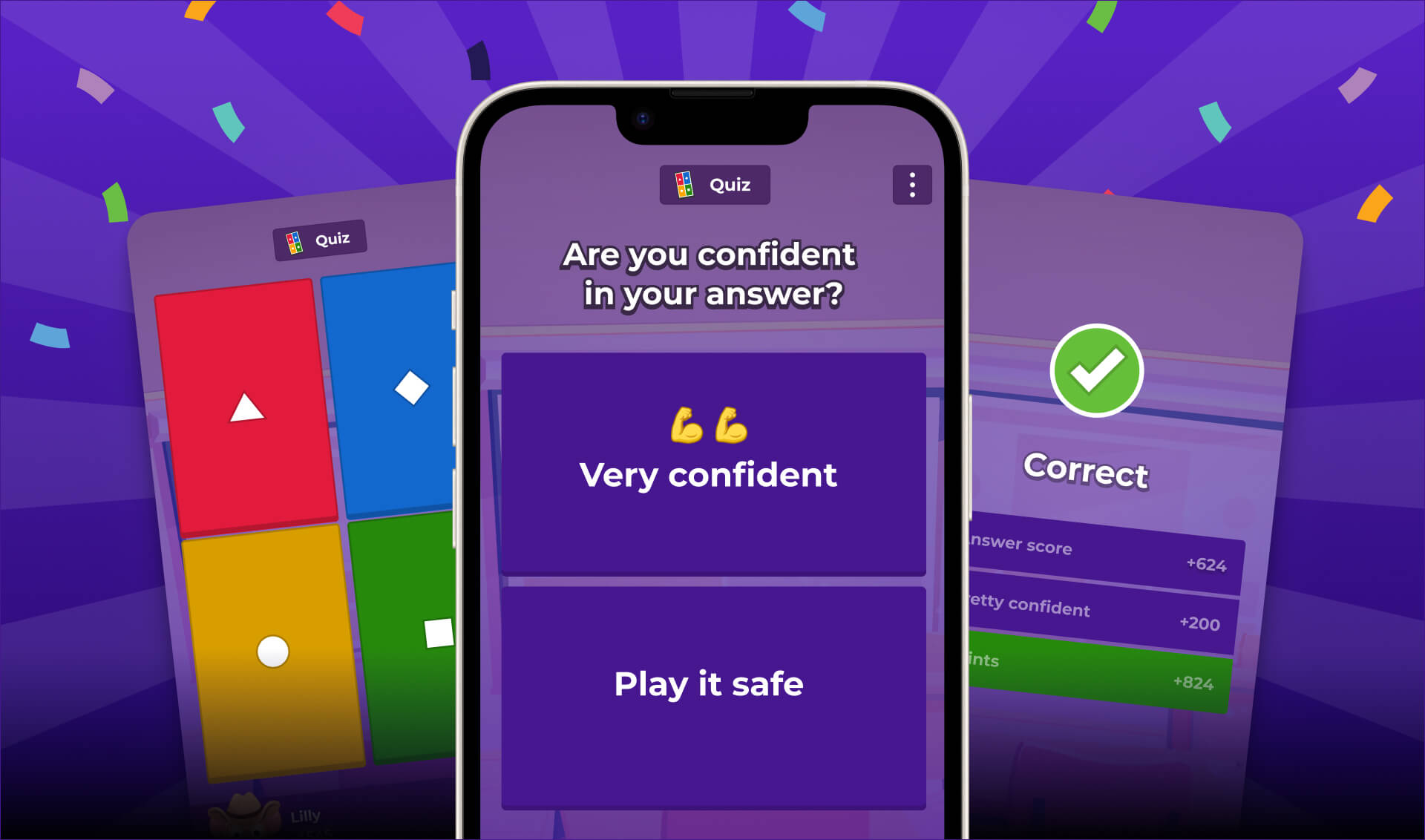 Confidence mode on the Kahoot! app