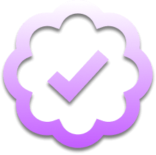 Pink tick icon