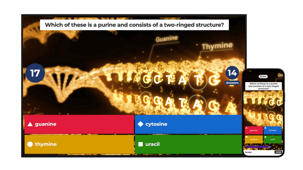 A kahoot with a full-size image background