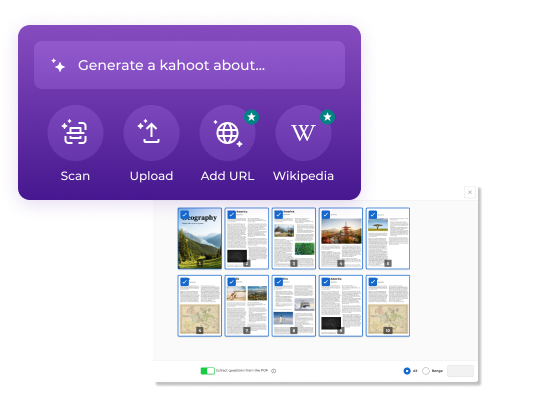 Screen of Kahoot! and Wikipedia tool