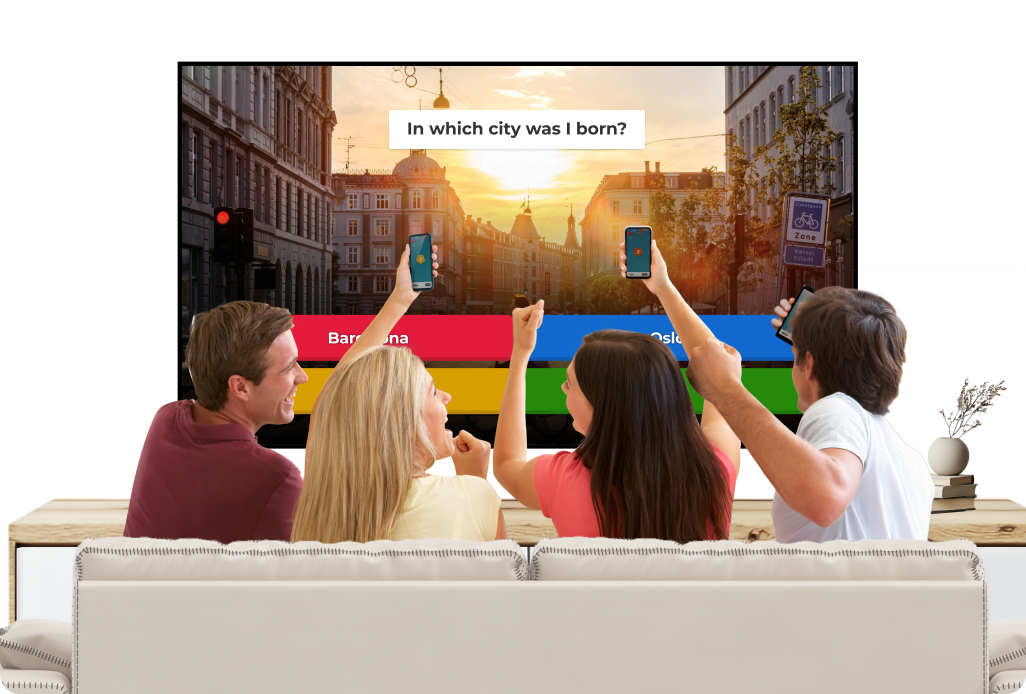 Family playing a kahoot!