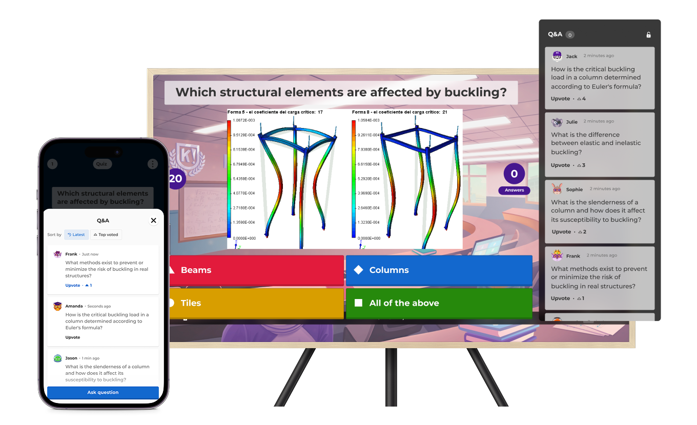 デジタルスクリーンでの質疑応答