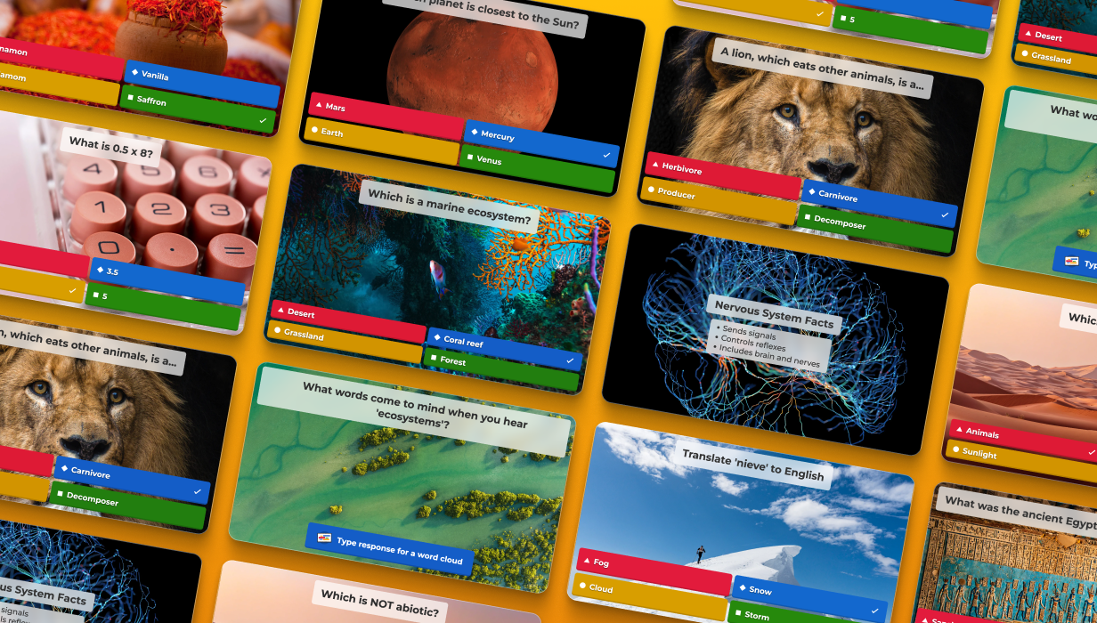 Screen with a kahoot