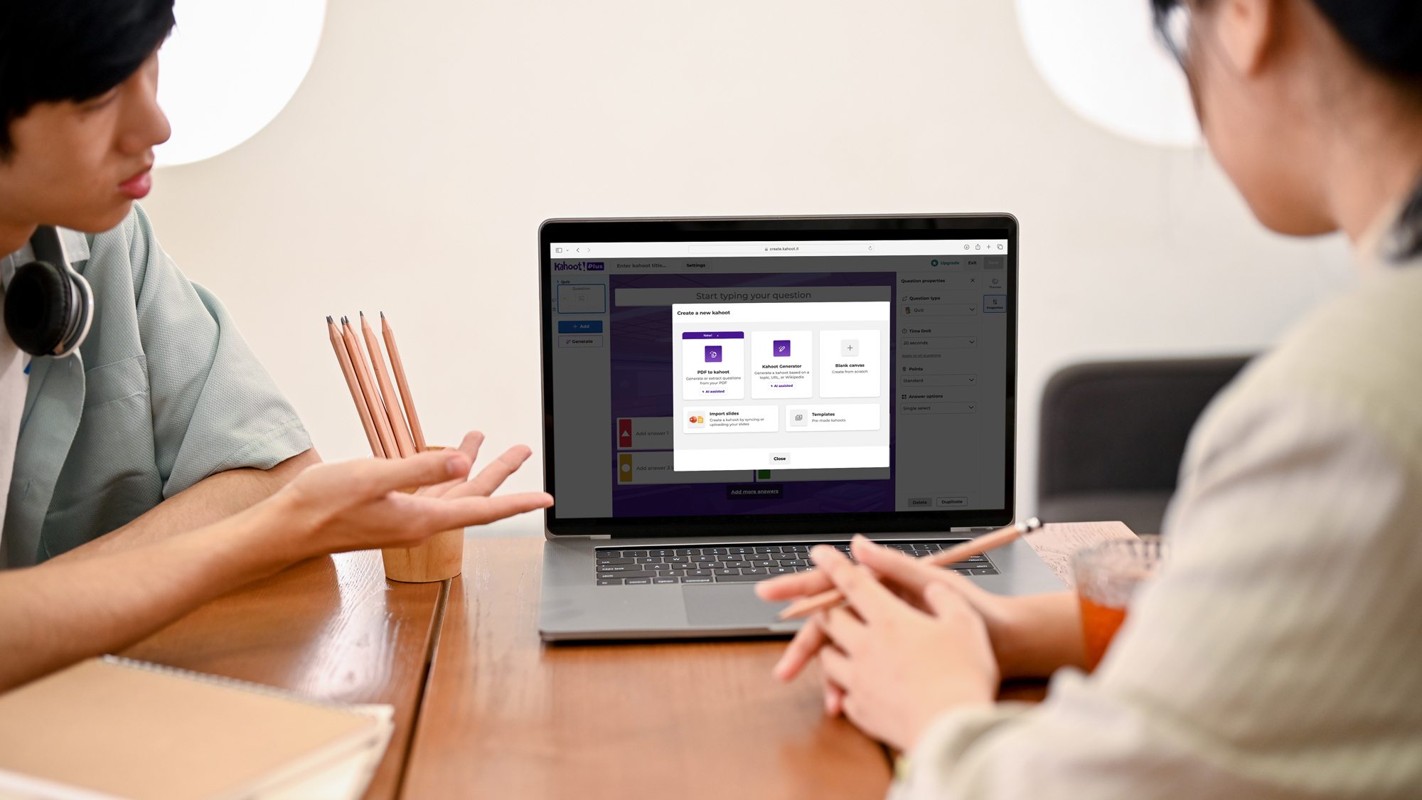 Screen with a kahoot