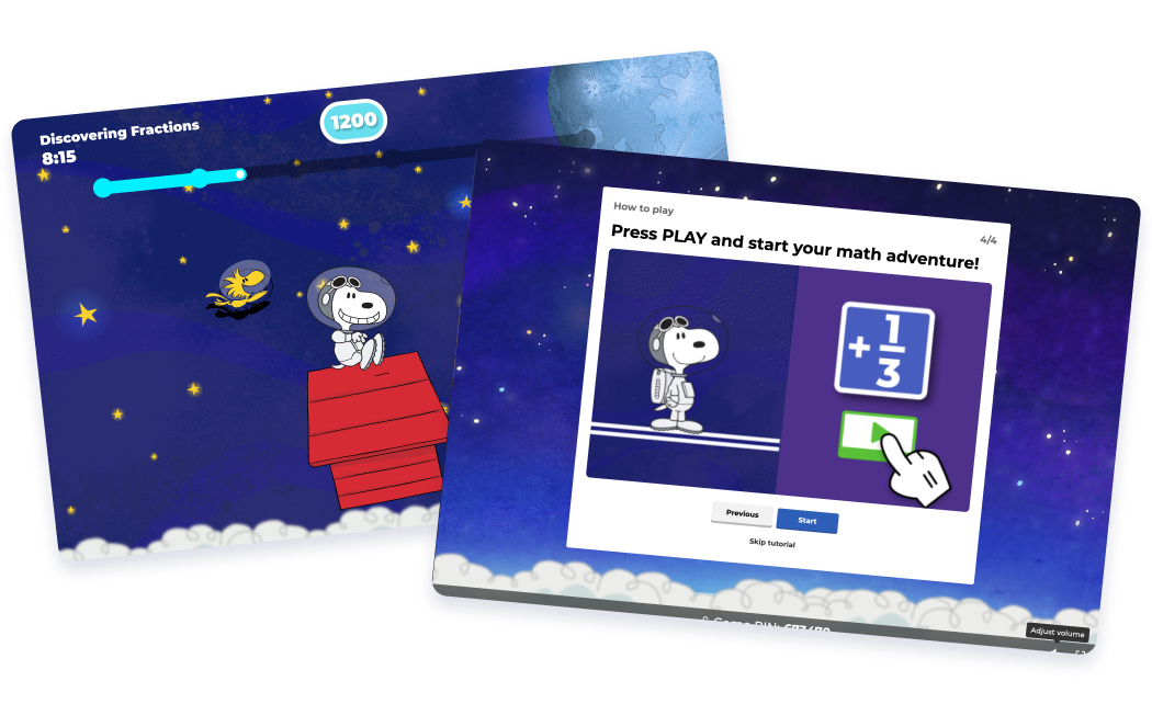 Screenshot of Snoopy Fractions
