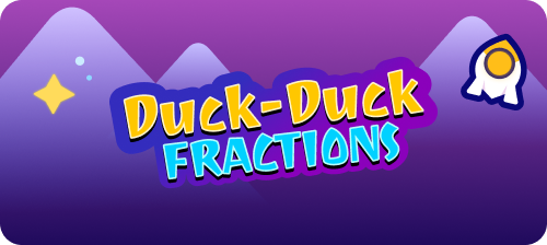 Duck-Duck Fractions with purple background