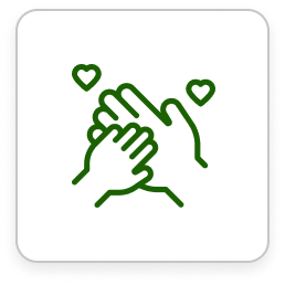 two hands icon in green