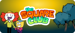 Square club logo with the character