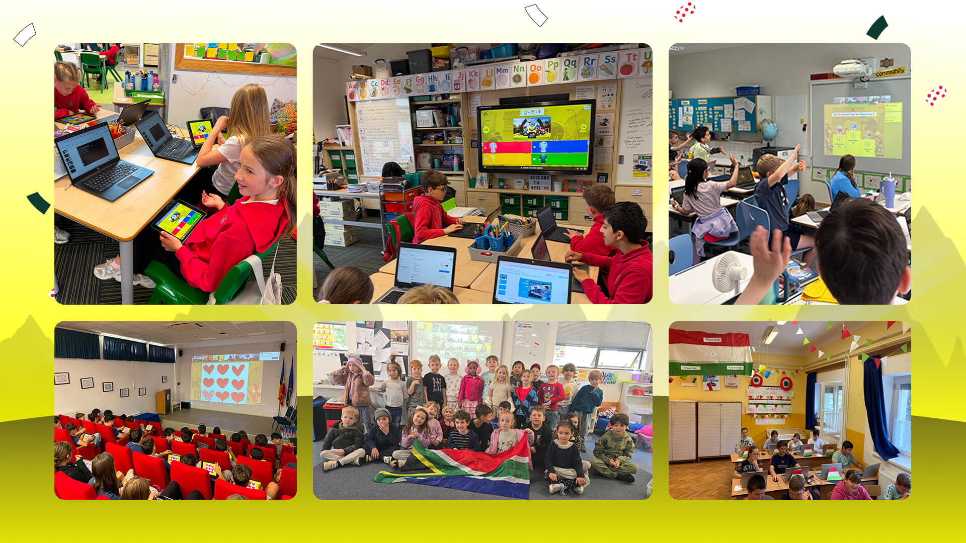 Students participating at the 1st Kahoot! Tour de France Cup
