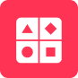 Kahoot app icon featuring four colored shapes: red triangle, blue diamond, yellow circle, and green square