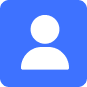 Blue icon with a white user silhouette, representing a profile or account feature