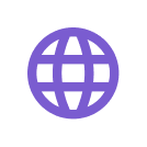 Purple globe icon