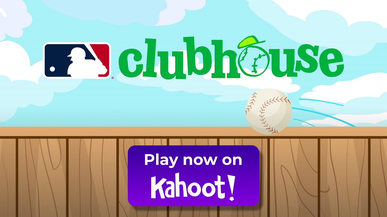 MLB Clubhouse on Kahoot! against an illustration of a fence and sky