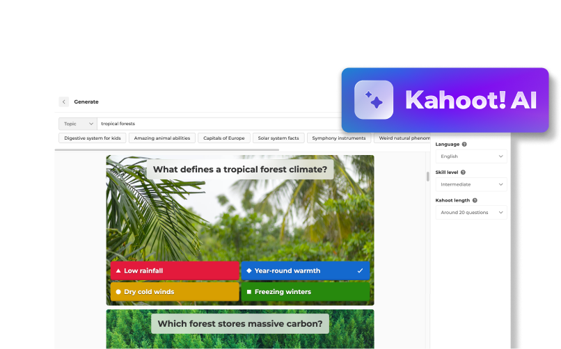UI screen for uploading a file to import slides into a kahoot