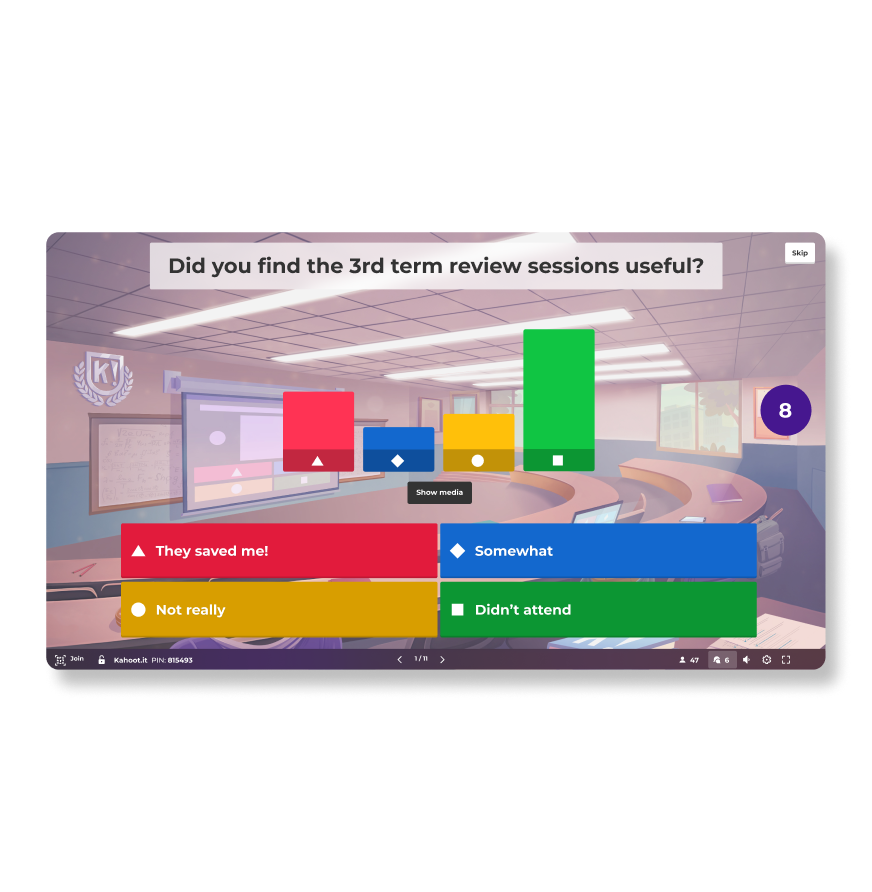 Presentation slide in Kahoot! displaying the text 