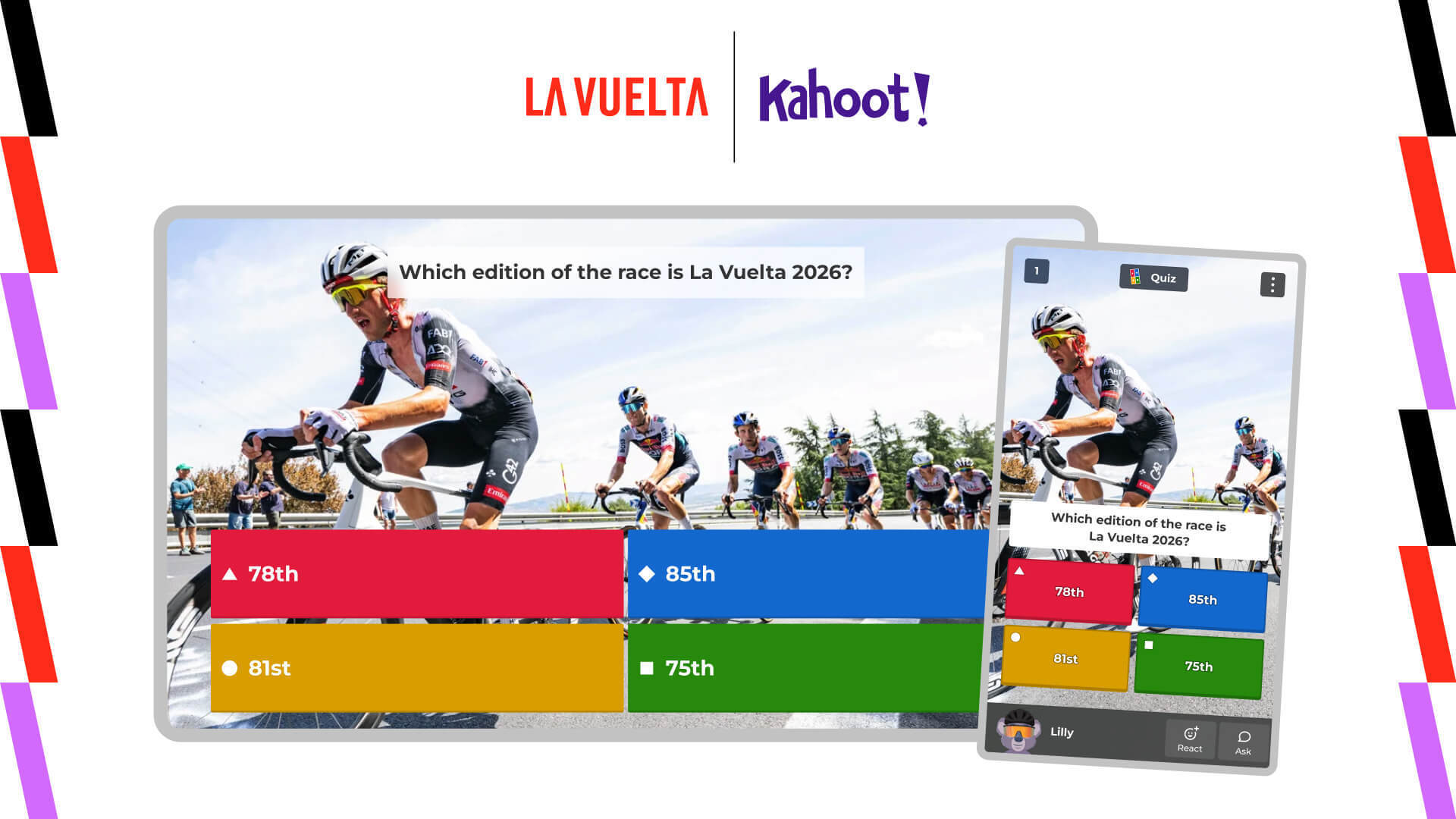 La Vuelta kahoot displayed on devices